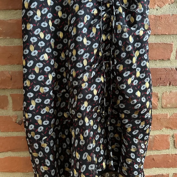 Sam Edelman Black Shimmer Mini Dress with Ruffles. Size 4. - Picture 3 of 5